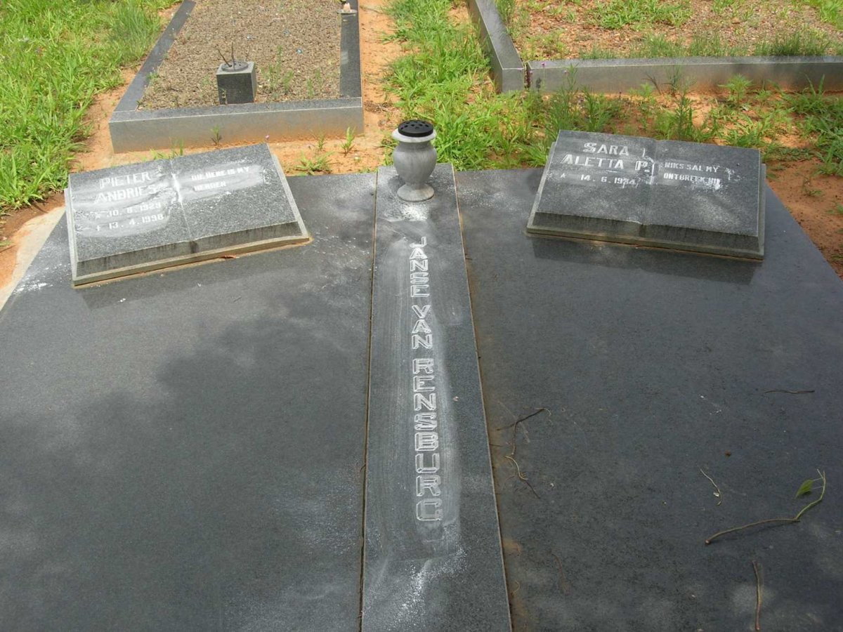 RENSBURG Pieter Andries, Janse van 1929-1998 &amp; Sara Aletta P. 1934-