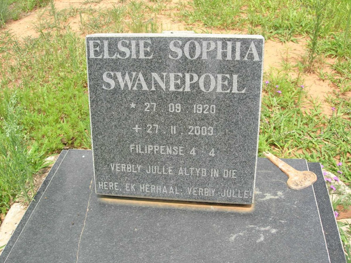 SWANEPOEL Elsie Sophia 1920-2003
