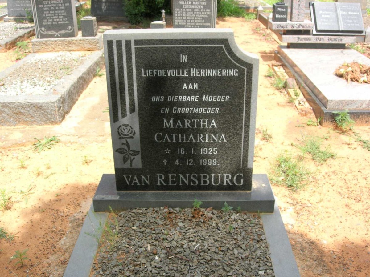 RENSBURG Martha Catharina, van 1925-1999