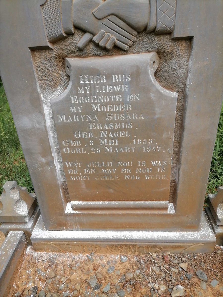 ERASMUS Maryna Susara nee NAGEL 1898-1947