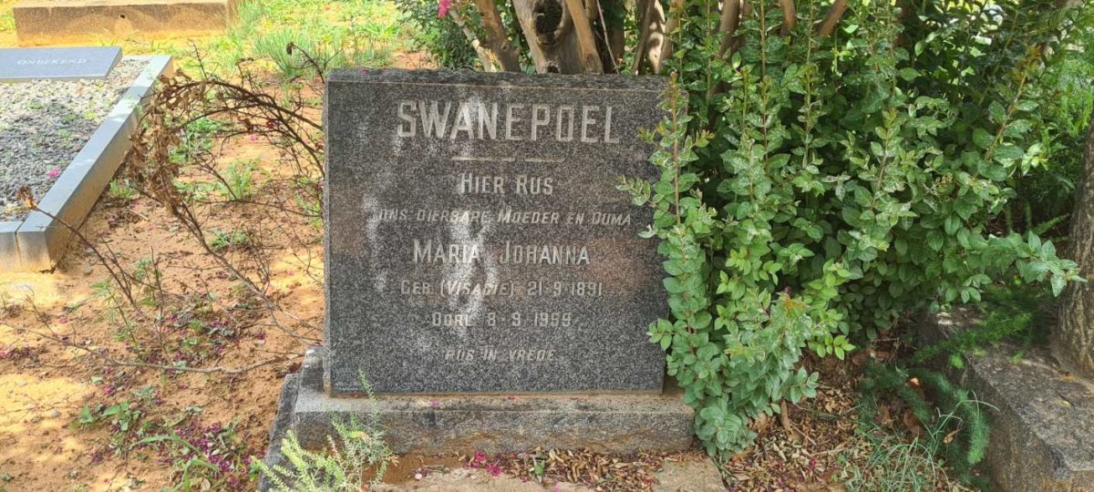 SWANEPOEL Maria Johanna nee VISAGIE 1891-1959