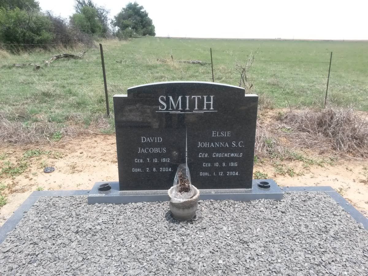 SMITH David Jacobus 1912-2004 &amp; Elsie Johanna S.C. GROENEWALD 1915-2004