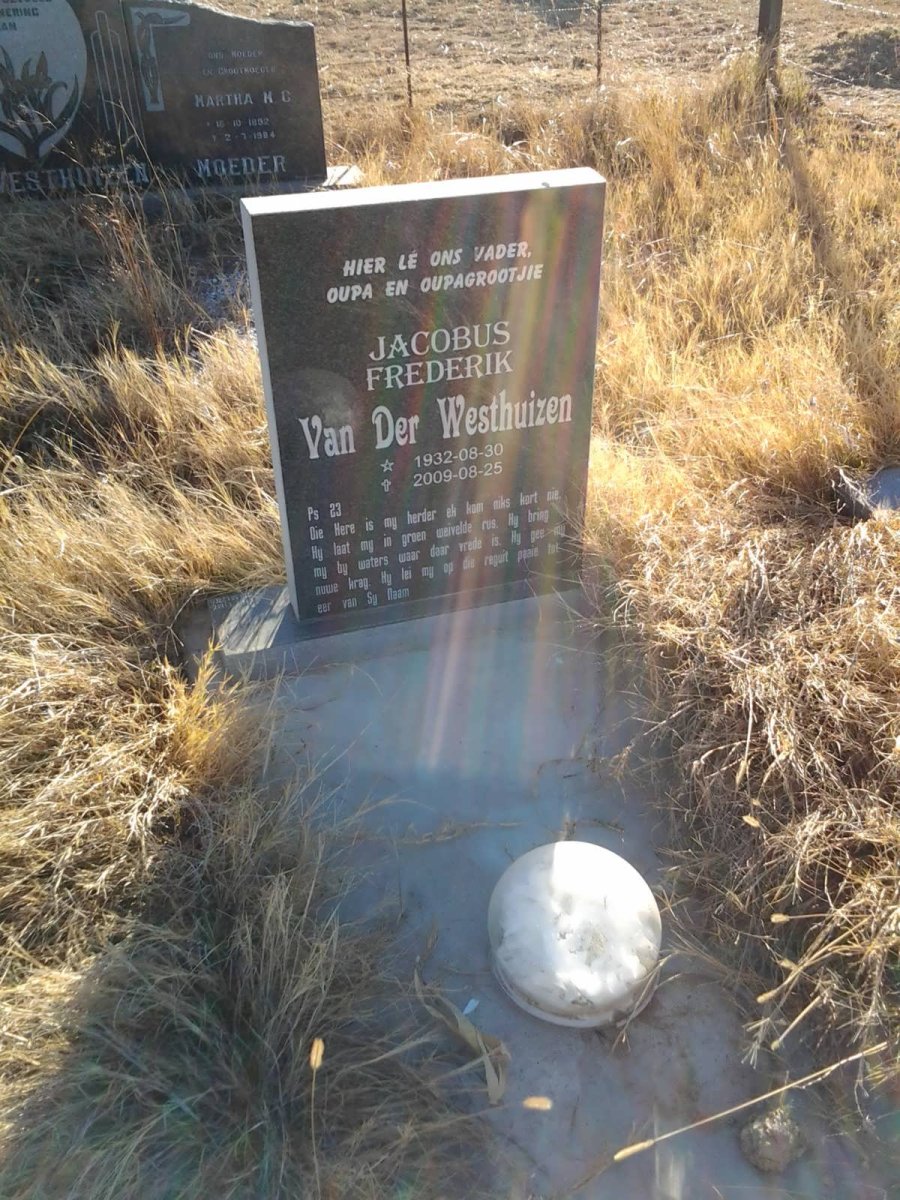 WESTHUIZEN Jacobus Frederik, van der 1932-2009