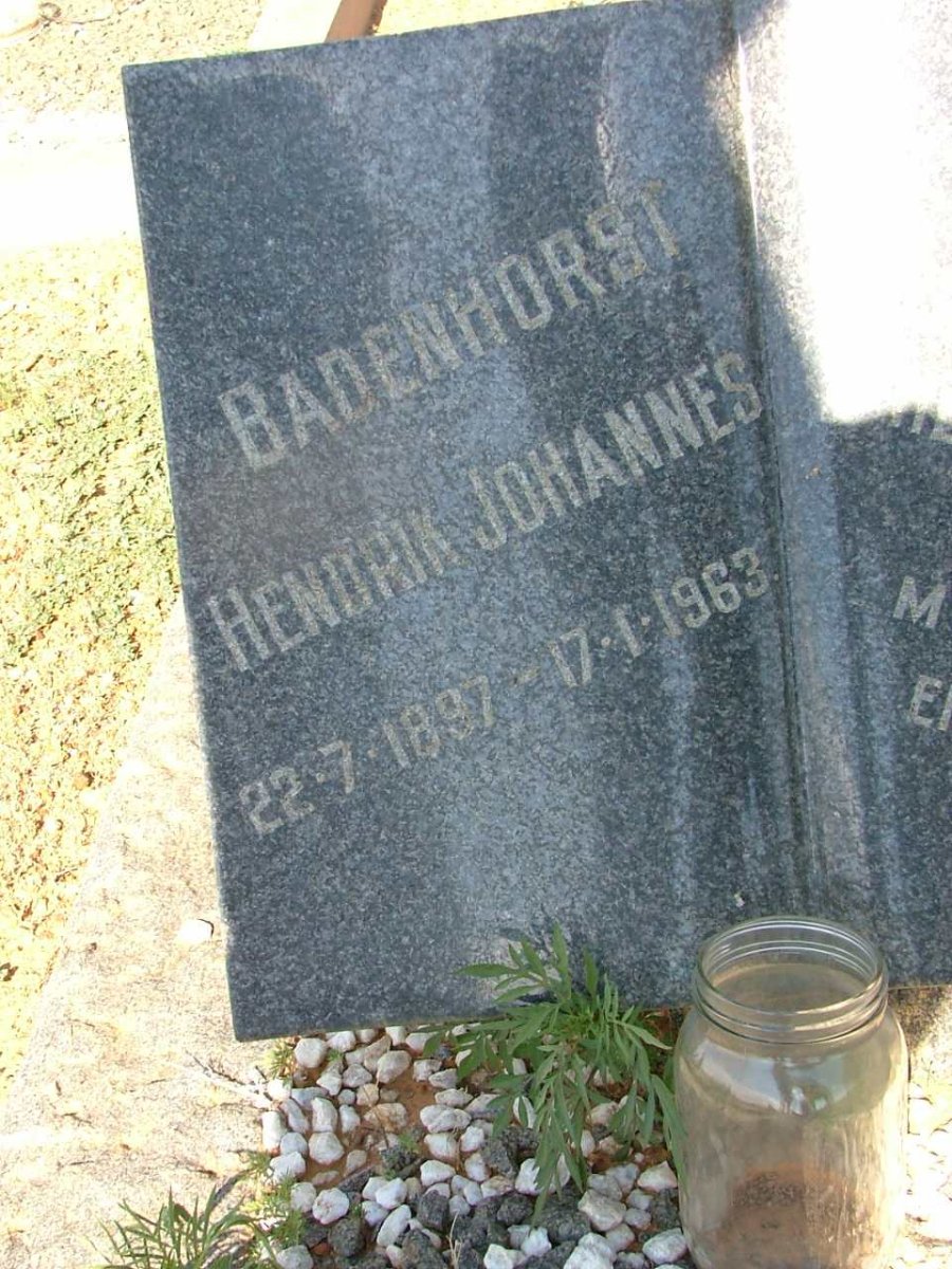 BADENHORST Hendrik Johannes 1897-1963