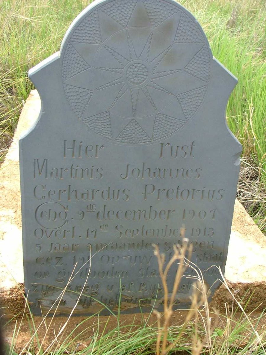 PRETORIUS Martinis Johannes Gerhardus 1907-1913