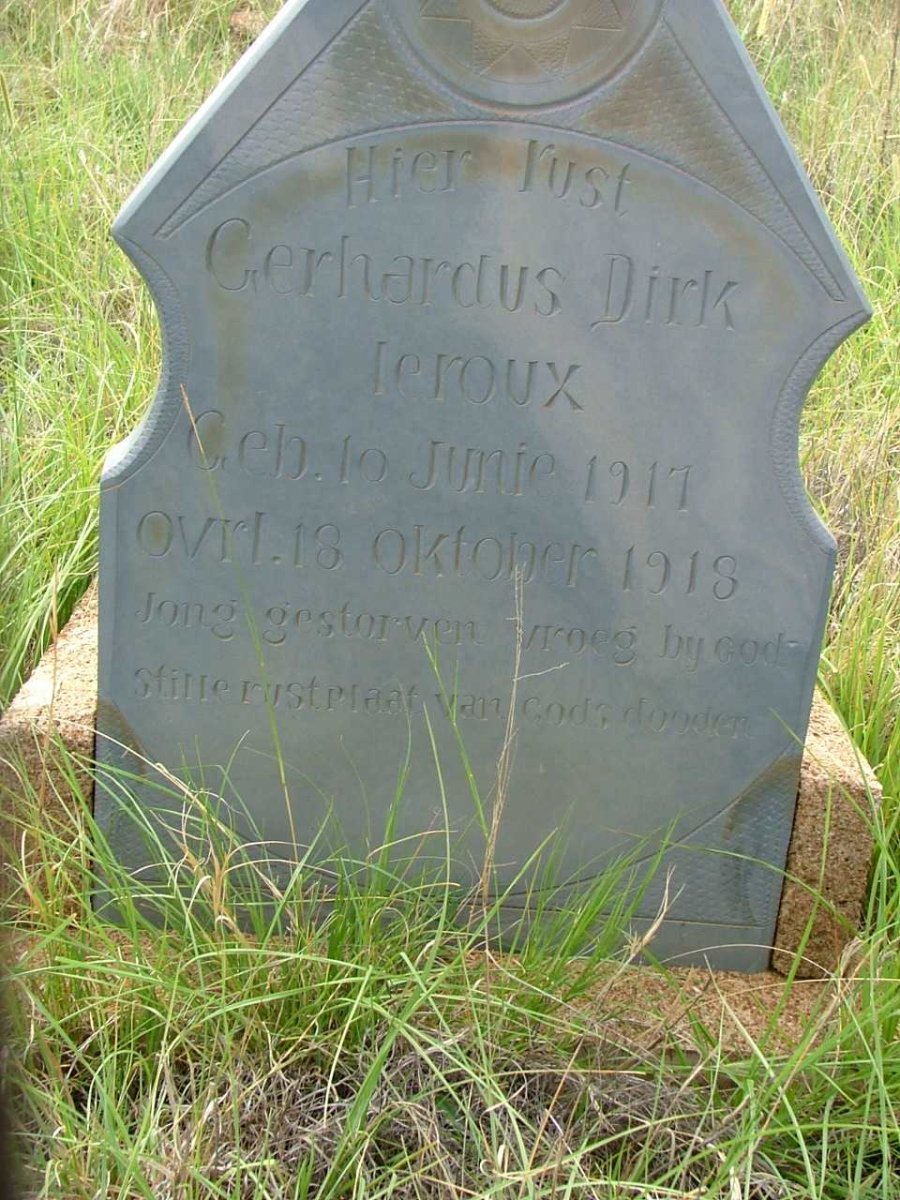 ROUX Gerhardus Dirk le, 1917-1918