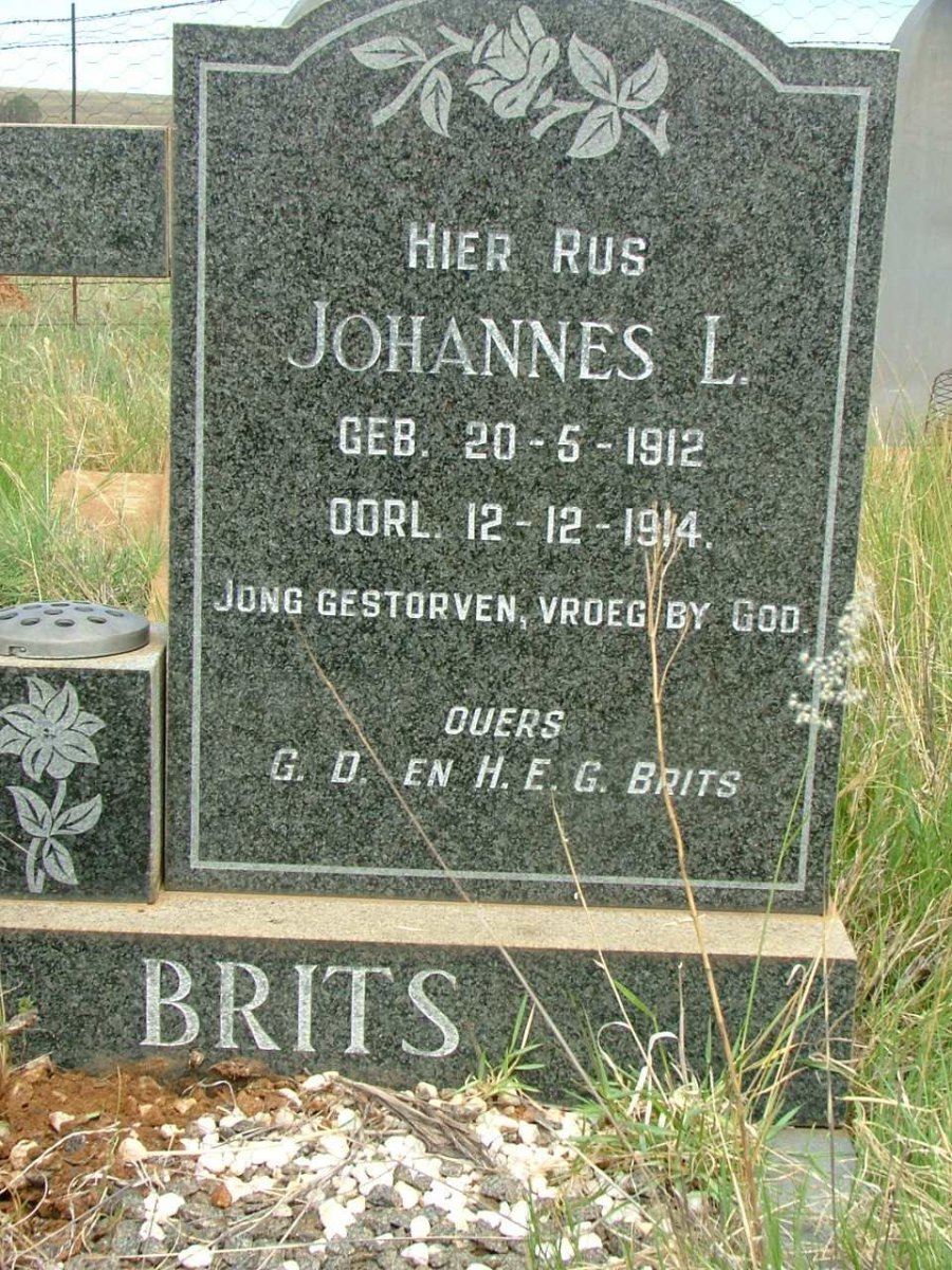 BRITS Johannes L. 1912-1914