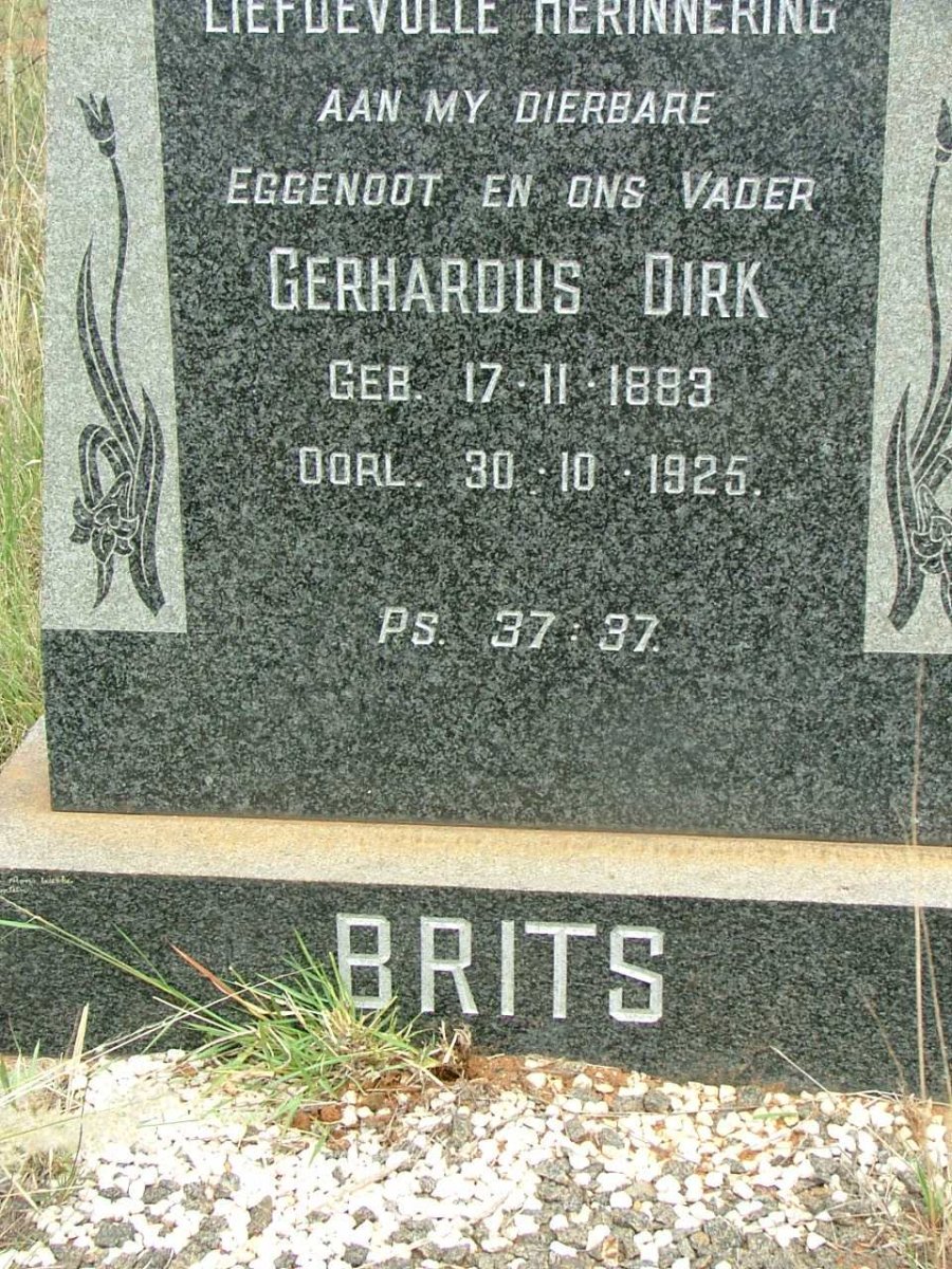 BRITS Gerhardus Dirk 1883-1925
