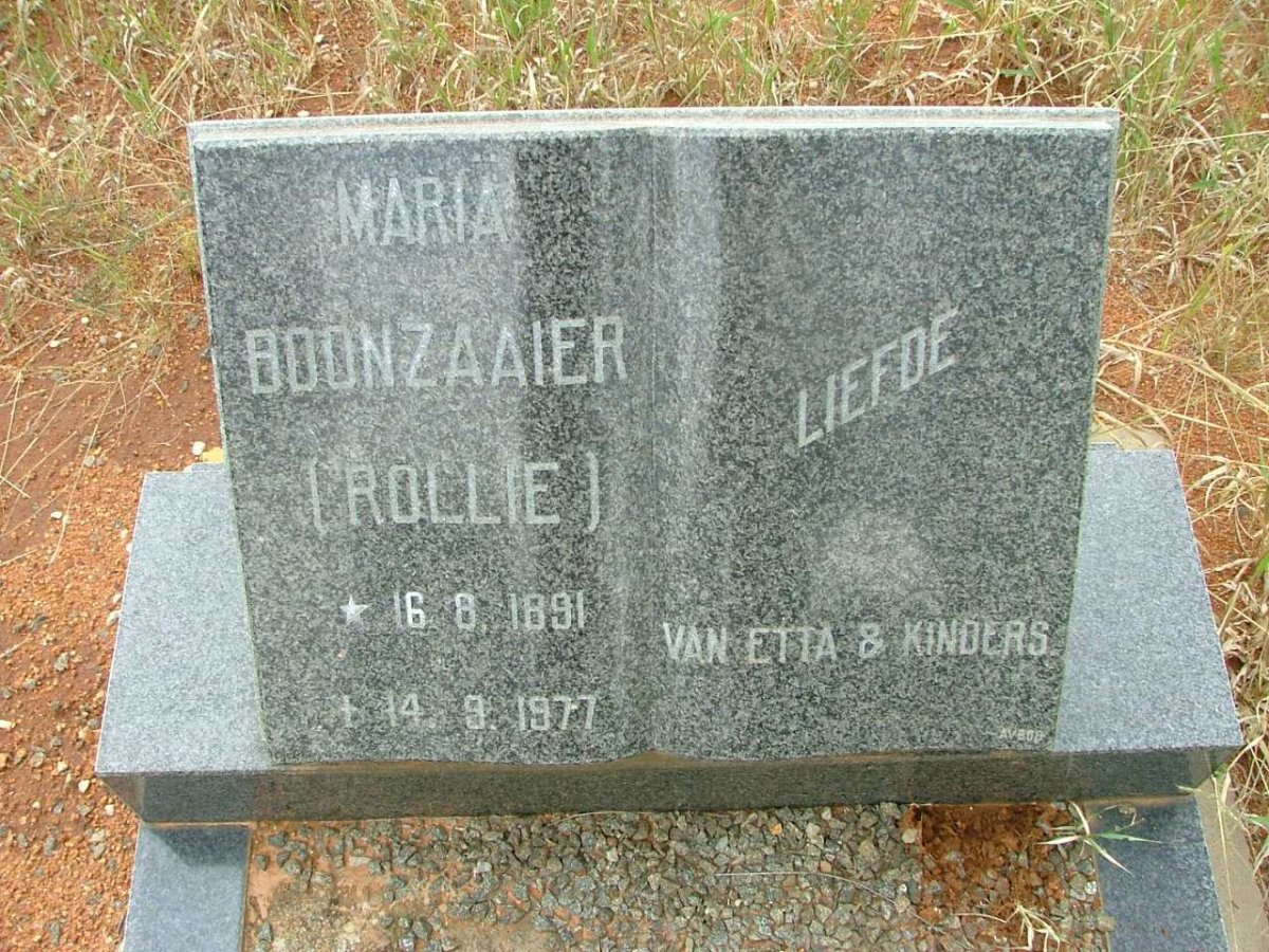 BOONZAAIER Maria 1891-1977
