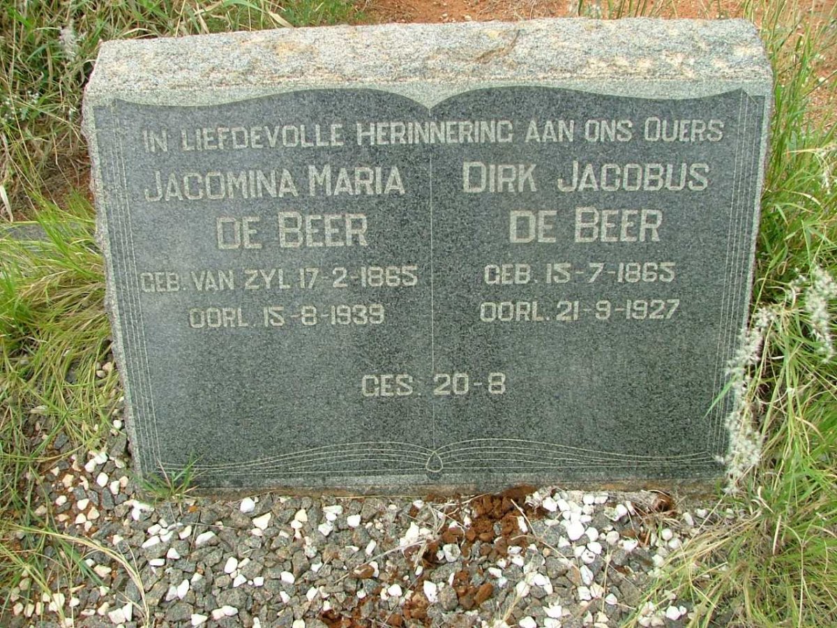 BEER Dirk Jacobus, de 1865-1927 &amp; Jacomina Maria VAN ZYL 1865-1939