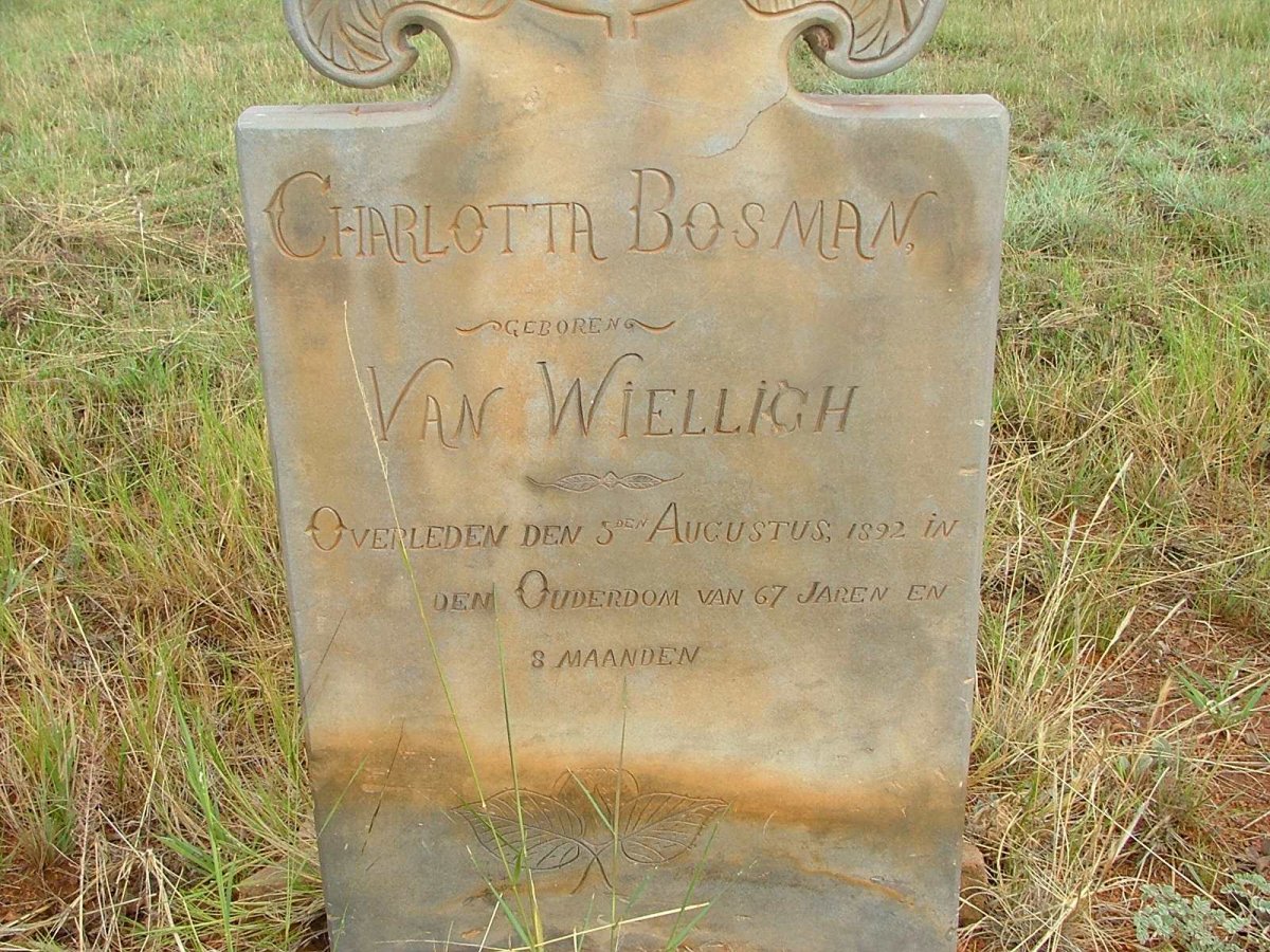BOSMAN Charlotta nee VAN WIELLIGH  -1892