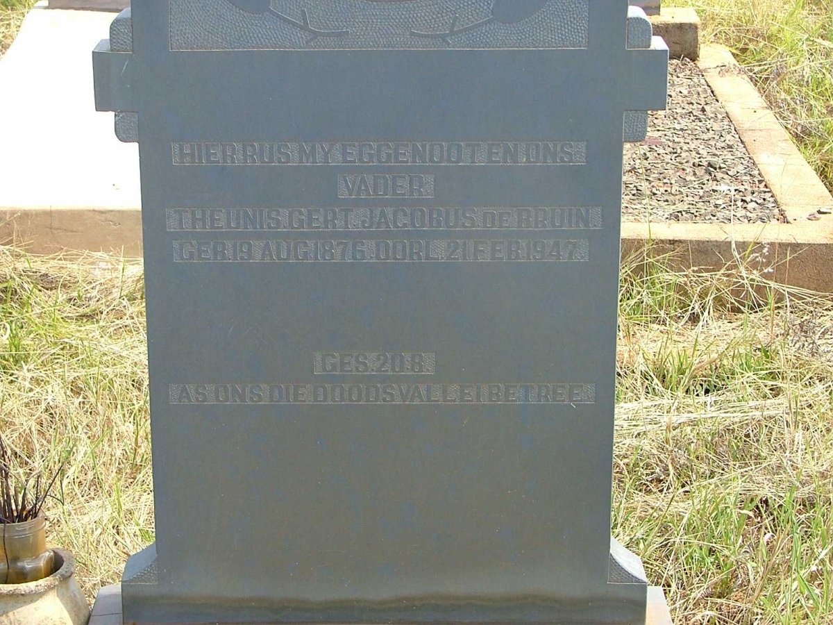 BRUIN Theunis Gert Jacobus, de 1876-1947