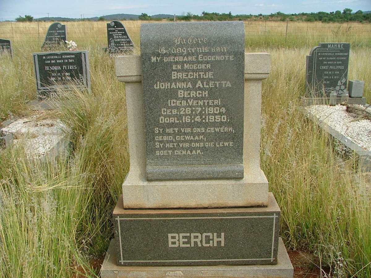 BERGH Johanna Aletta nee  VENTER 1904-1950