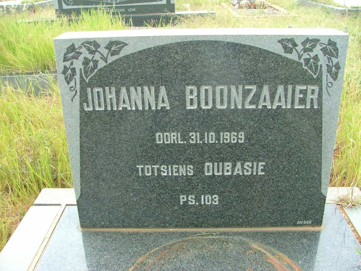 BOONZAAIER Johanna -1969