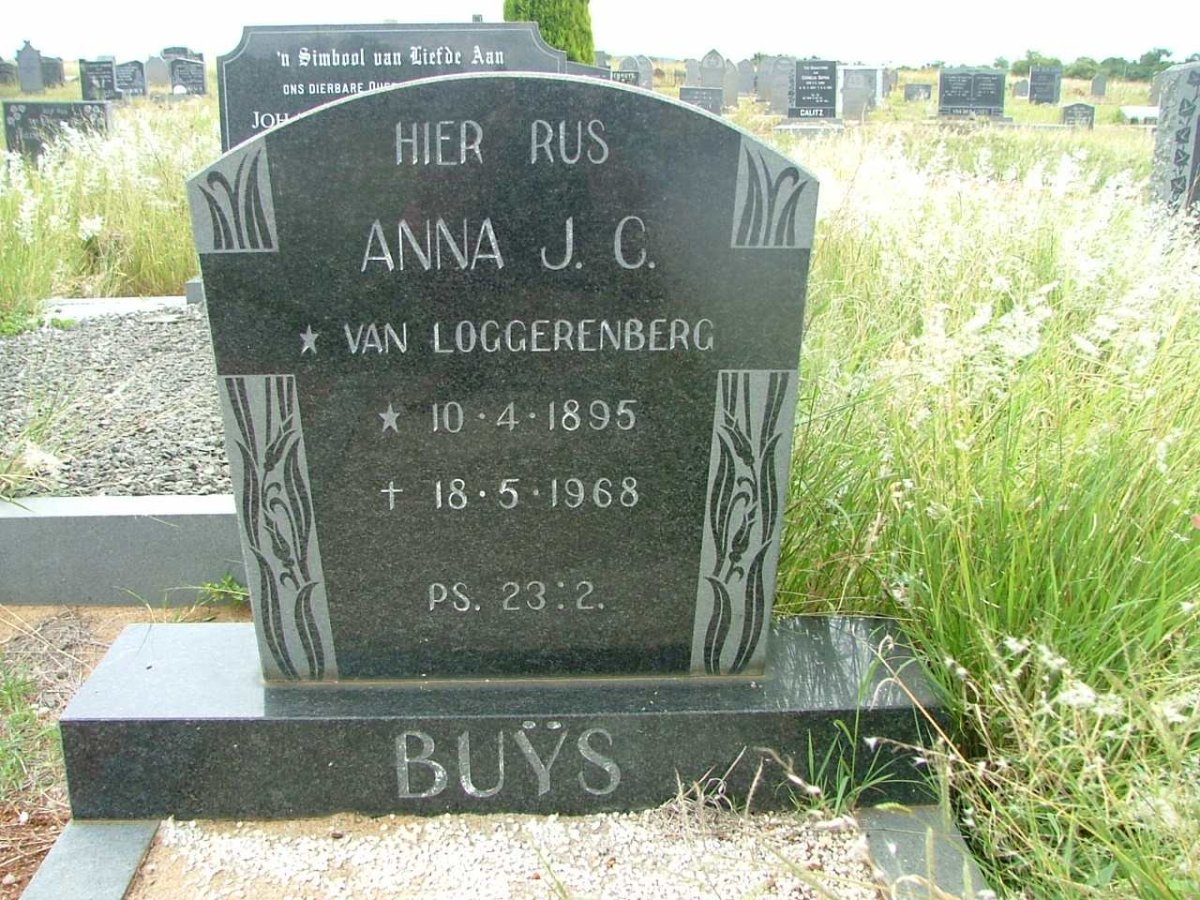BUŸS Anna J.C. nee VAN  LOGGERENBERG 1895-1968
