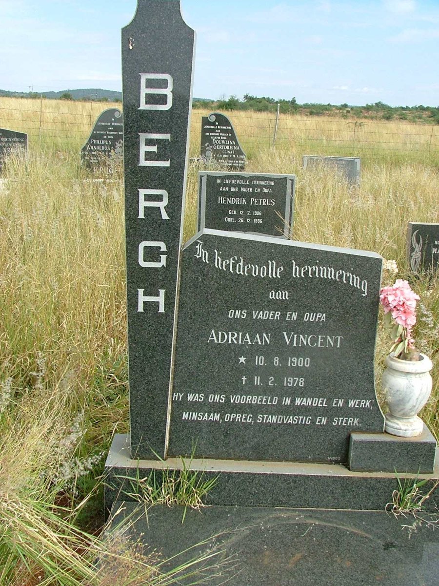 BERGH Adriaan Vincent 1900-1978