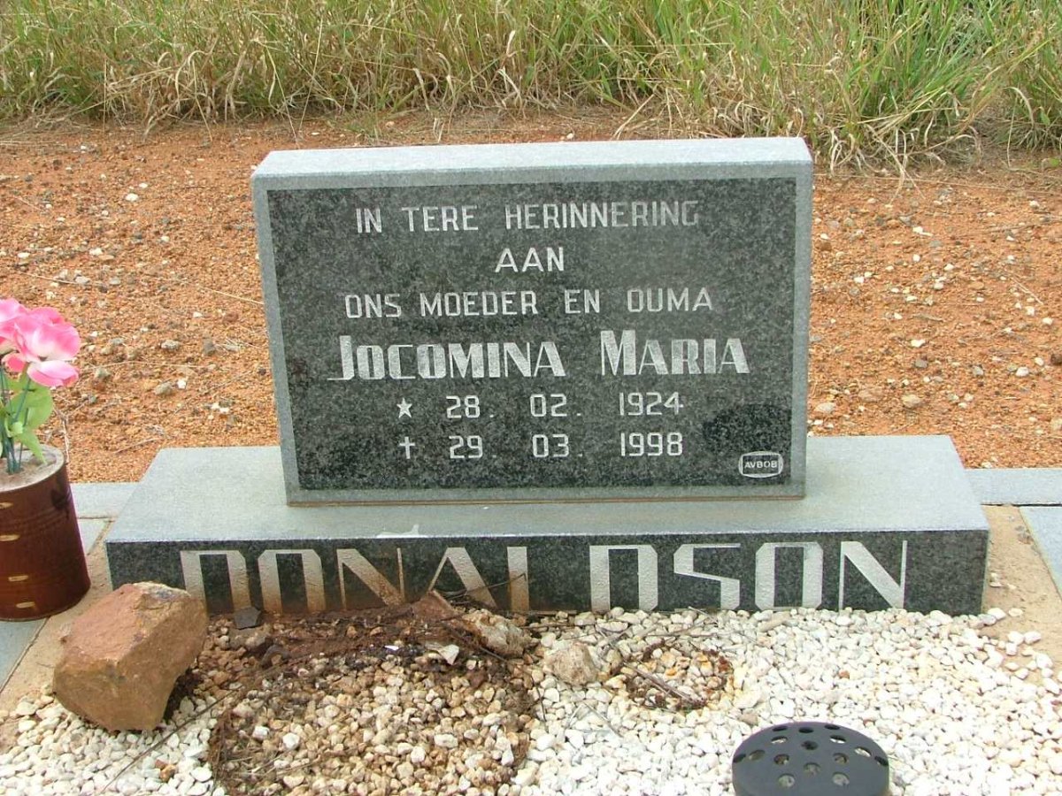 DONALDSON Jacomina Maria 1924-1998