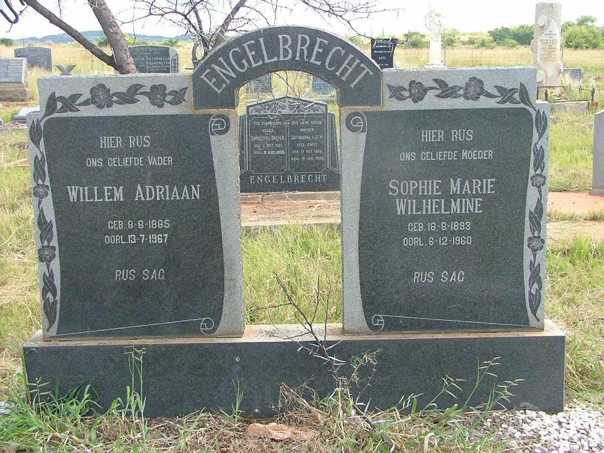 ENGELBRECHT Willem Adriaan 1885-1967 &amp; Sophie Marie Wilhelmine 1893-1960