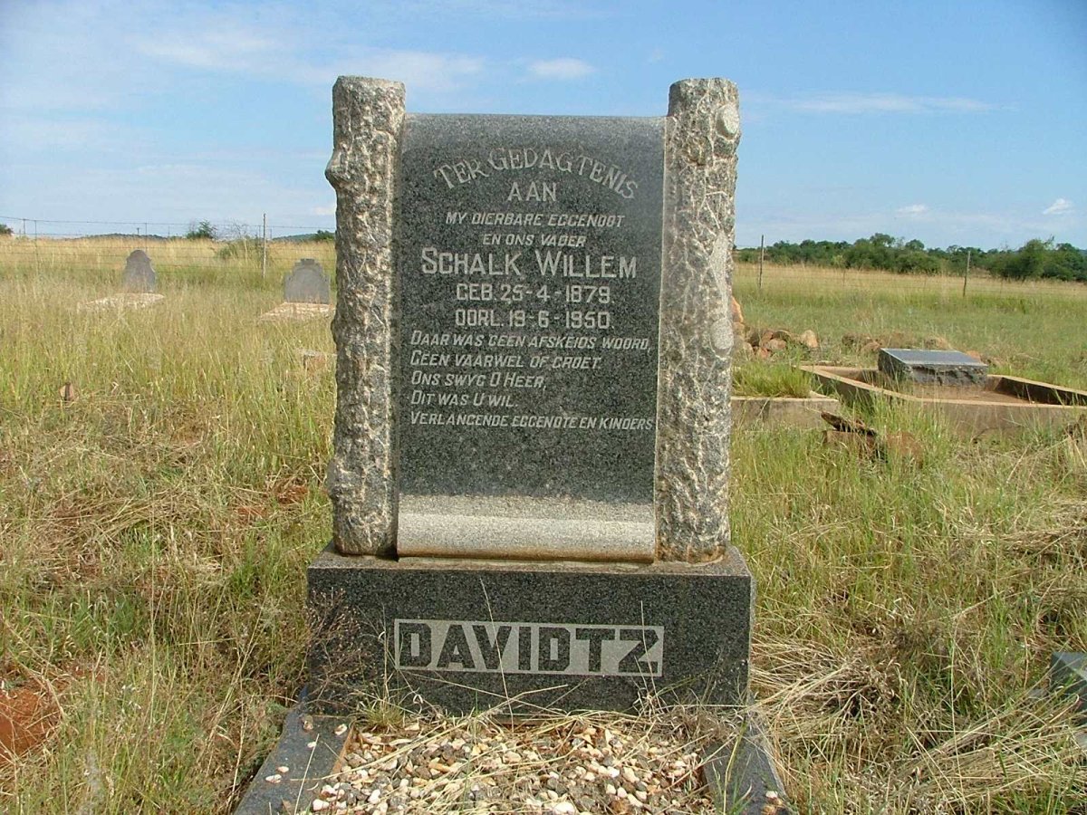 DAVIDTZ Schalk Willem 1879-1950