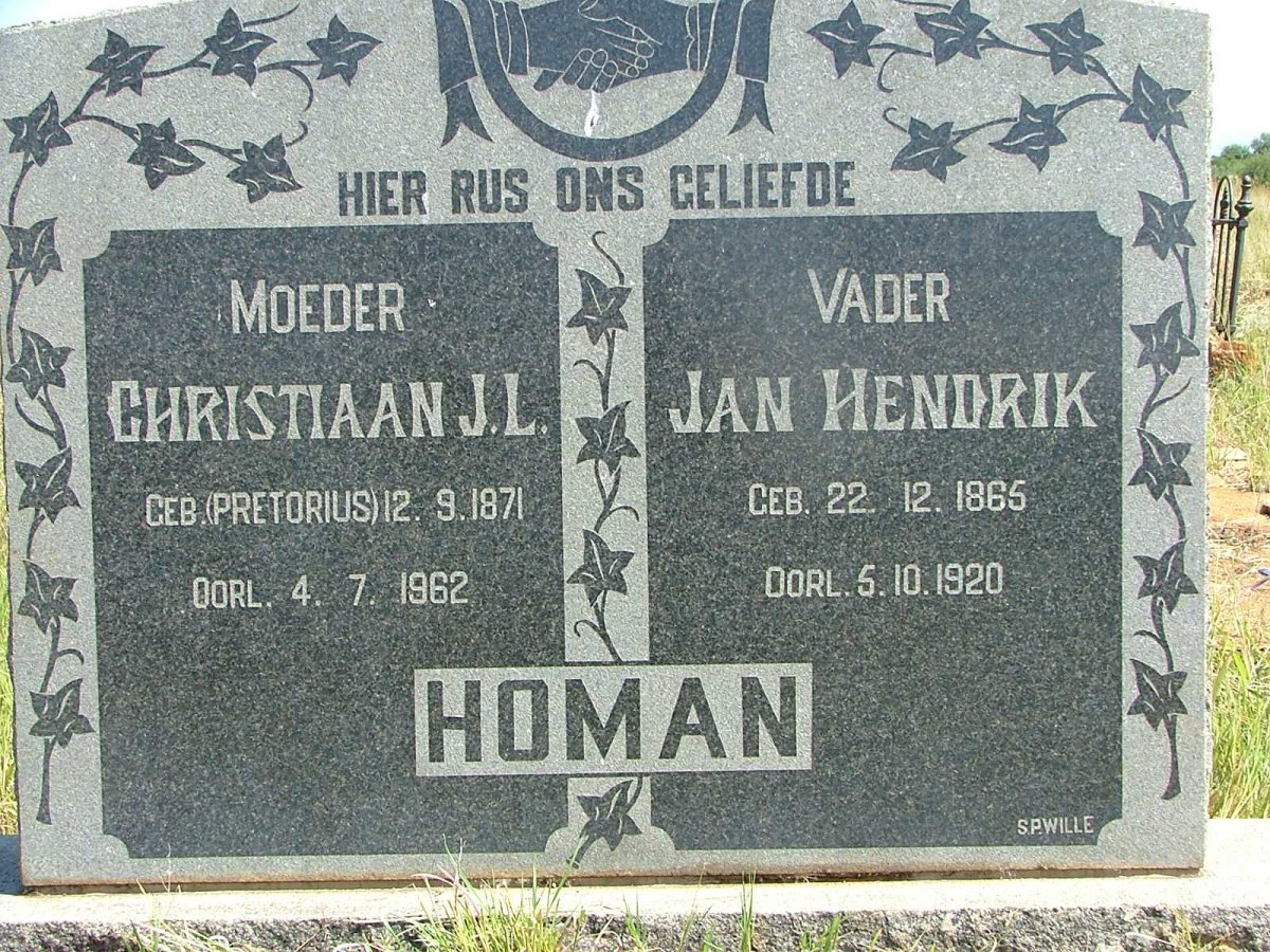 HOMAN Jan Hendrik 1865-1920 &amp; Christiaan J.L. PRETORIUS 1871-1962