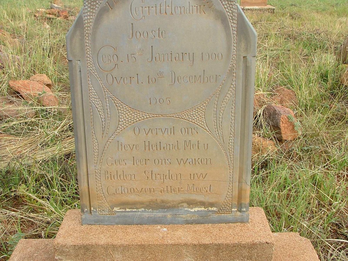 JOOSTE Gerrit Hendrik 1900-1905