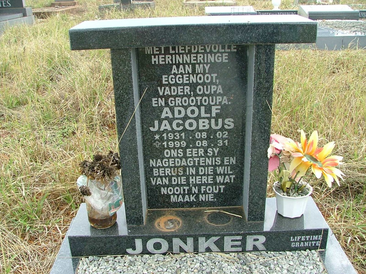 JONKER Adolf Jacobus 1931-1999