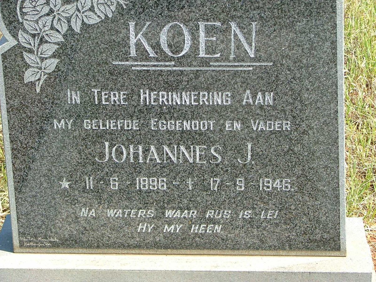 KOEN Johannes J. 1896-1946