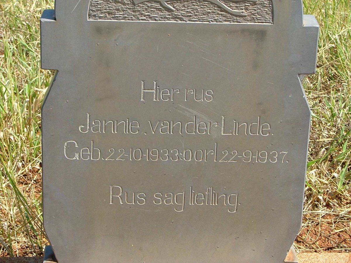 LINDE Jannie, van der 1933-1937
