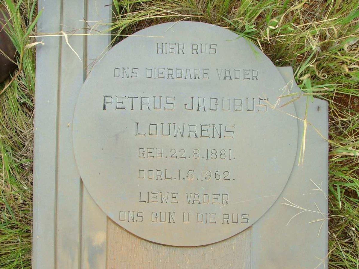 LOUWRENS Petrus Jacobus 1881-1962