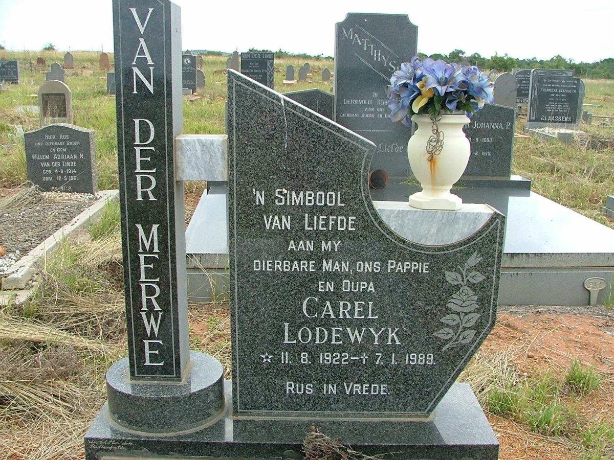 MERWE Carel Lodewyk, van der 1922-1989