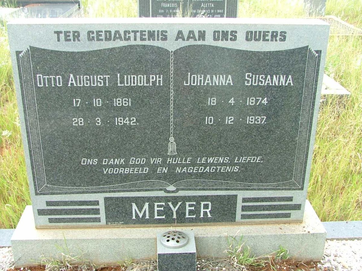 MEYER Otto August Ludolph 1861-1942 &amp; Johanna Susanna 1874-1937