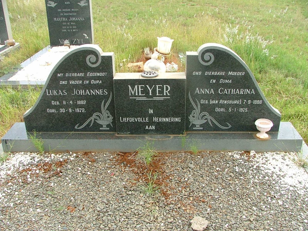 MEYER Lukas Johannes 1882-1972 &amp; Anna Catharina VAN RENSBURG 1888-1975