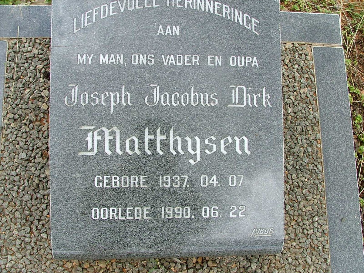 MATTHYSEN Joseph Jacobus Dirk 1937-1990