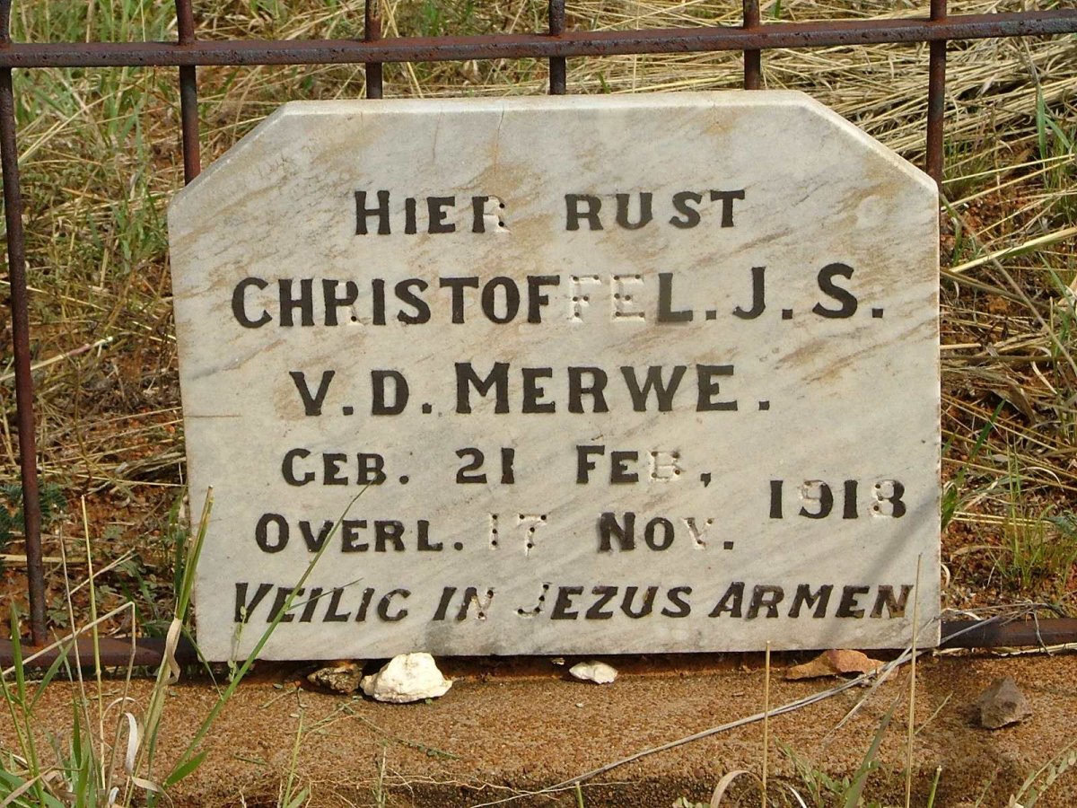 MERWE Christoffel J.S., v.d. 1913-1913
