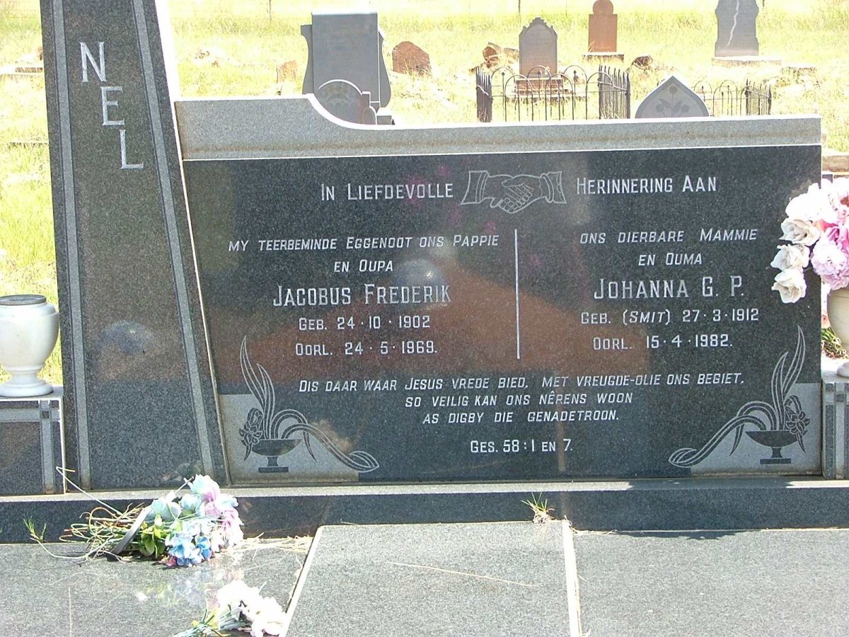 NEL Jacobus Frederik 1902-1969 &amp; Johanna G.P. SMIT 1912-1982
