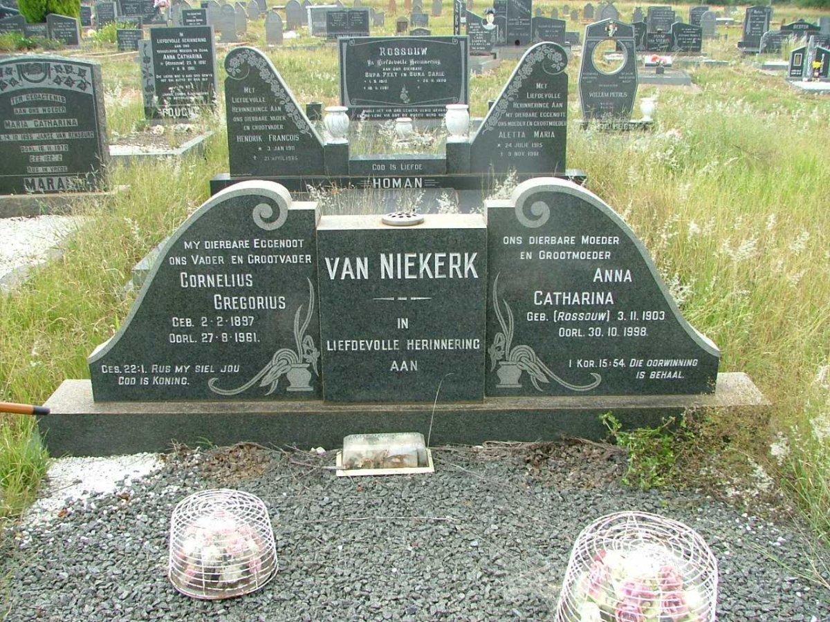 NIEKERK Cornelius Gregorius, van 1897-1961 &amp; Anna Catharina  ROSSOUW 1903-1998