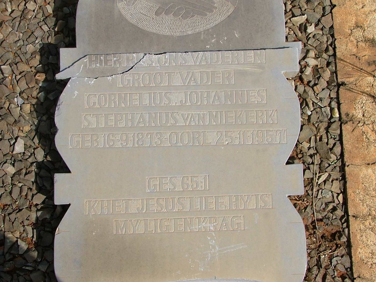 NIEKERK Cornelius Johannes Stephanus, van  1873-1957