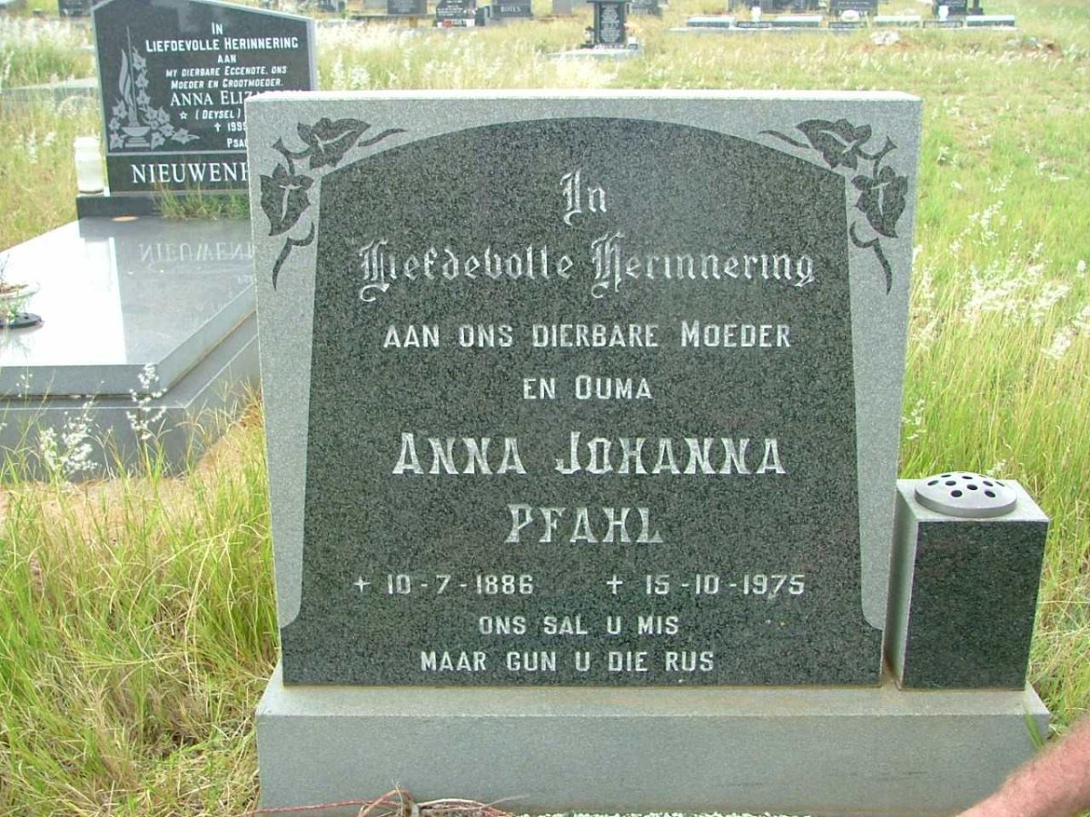 PFAHL Anna Johanna  1886-1975
