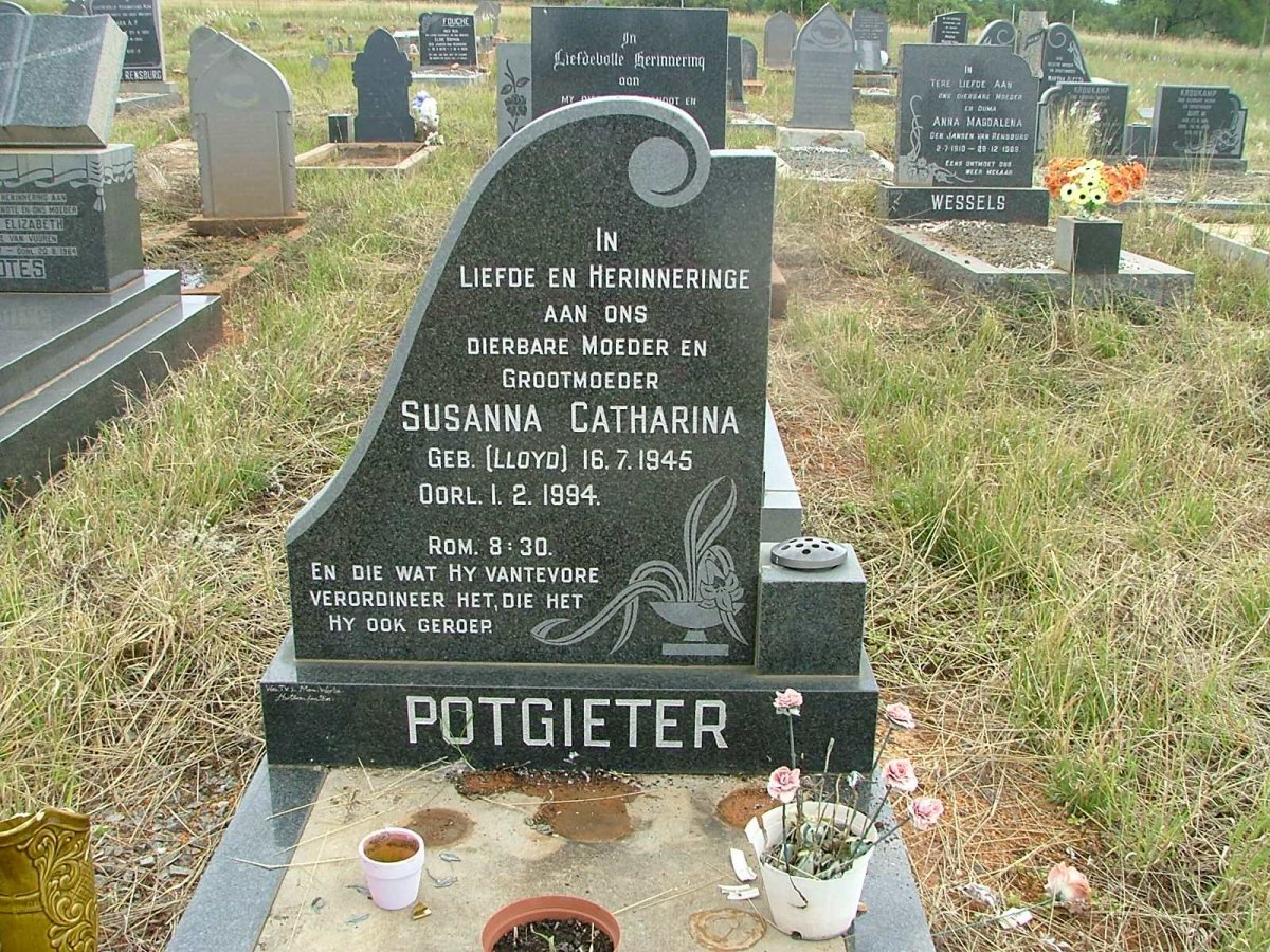 POTGIETER Susanna Catharina nee LLOYD 1945-1994