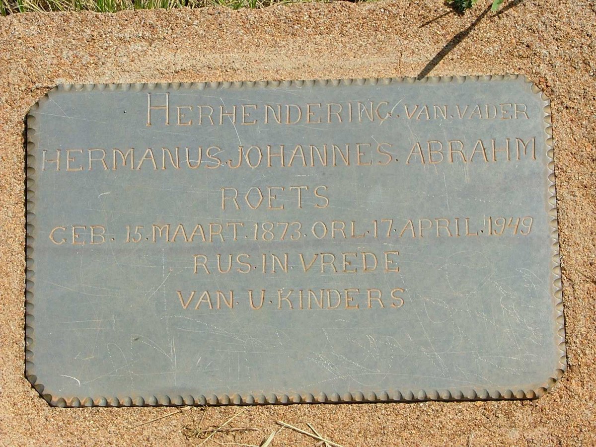 ROETS Hermanus Johannes Abrahm 1873-1949