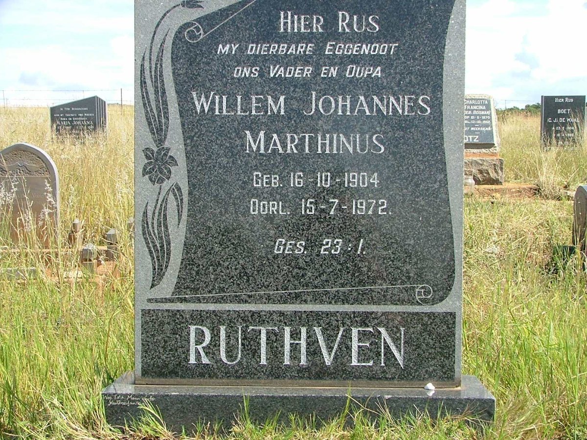 RUTHVEN Willem Johannes Marthinus  1904-1972