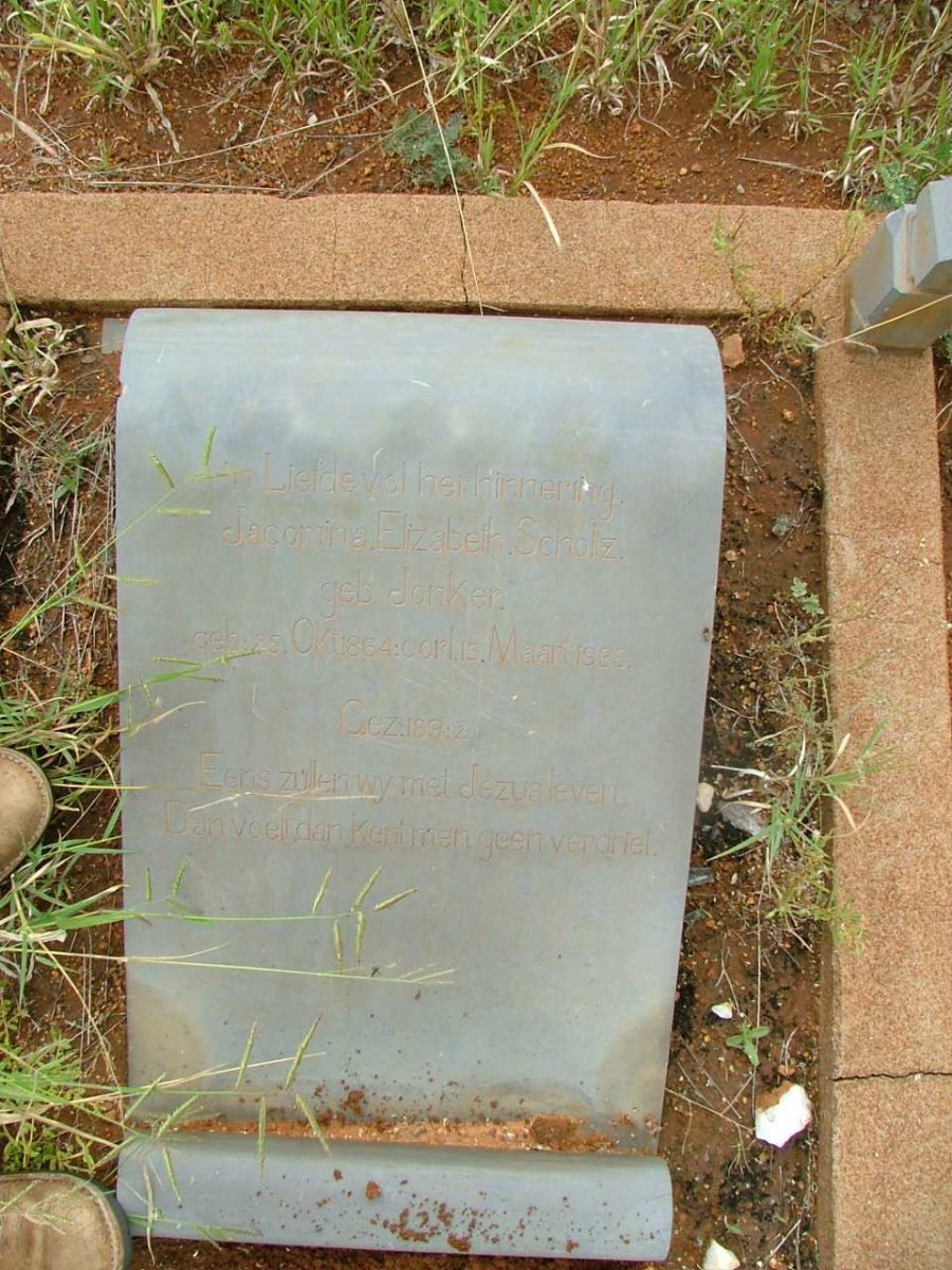 SCHOLTZ Jacomina Elizabeth nee JONKER 1864-1938