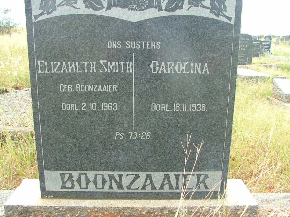 SMITH Elizabeth nee  BOONZAAIER  -1963 :: BOONZAAIER Carolina  -1938