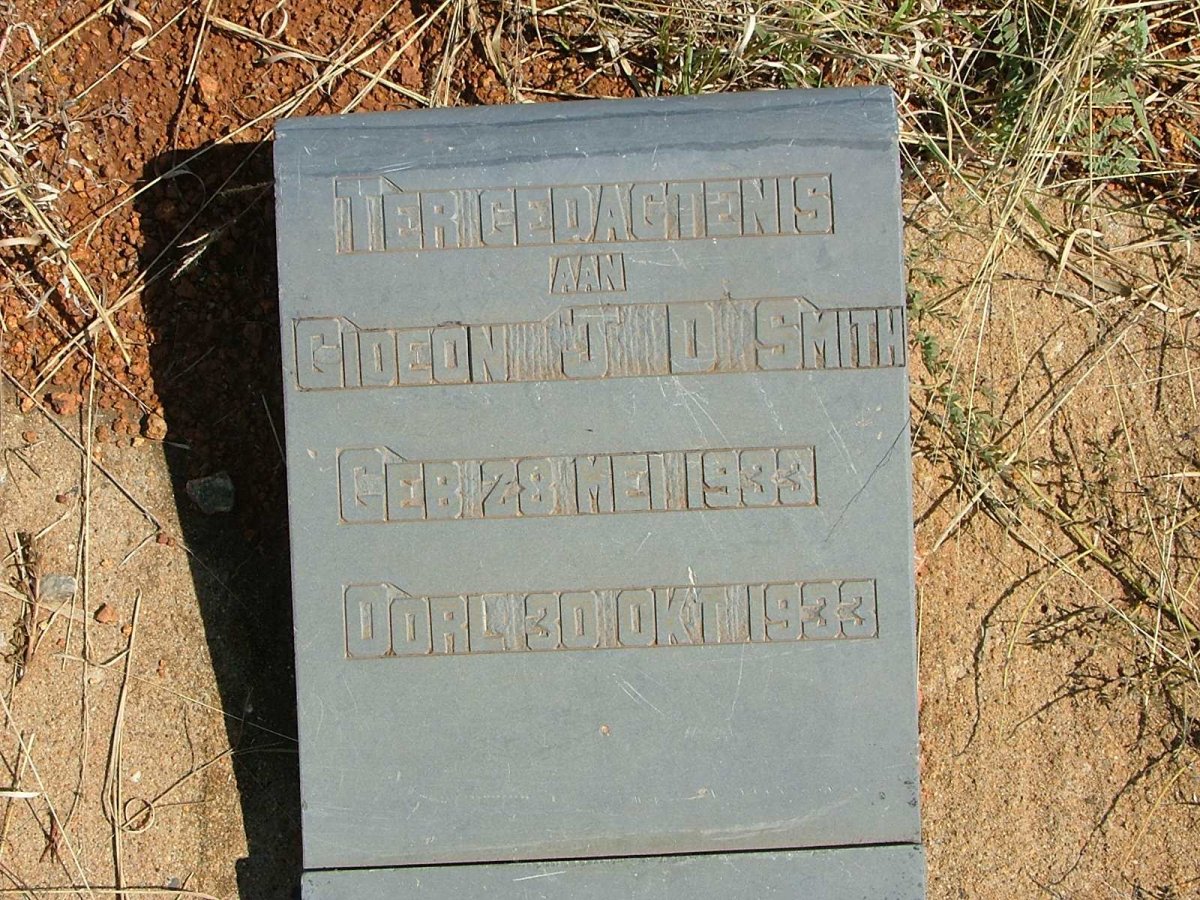 SMITH Gideon J.D 1933-1933