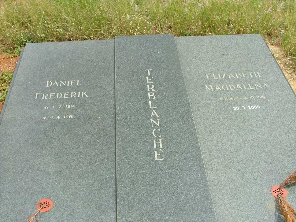 TERBLANCHE Daniël Frederik 1914-1991 &amp; Elizabeth Magdalena LOUW  1919-2003