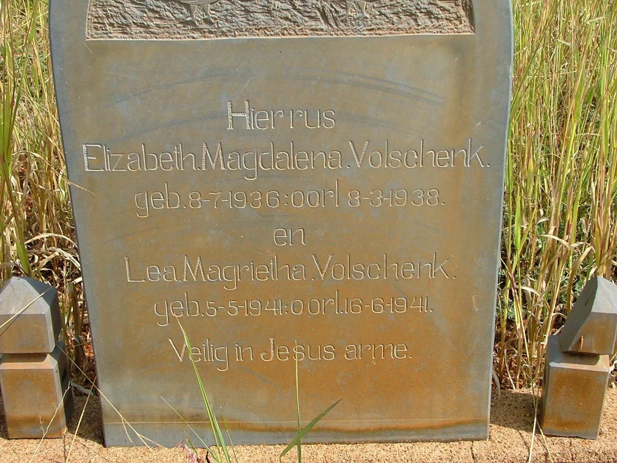 VOLSCHENK Elizabeth Magdalena 1936-1938 :: VOLSCHENK Lea Magrietha 1941-1941