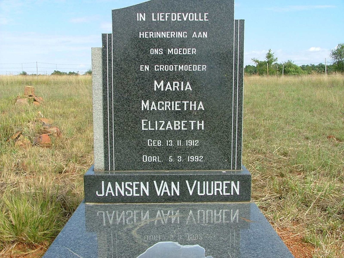 VUUREN Maria Magrietha Elizabeth, Jansen van 1912-1992
