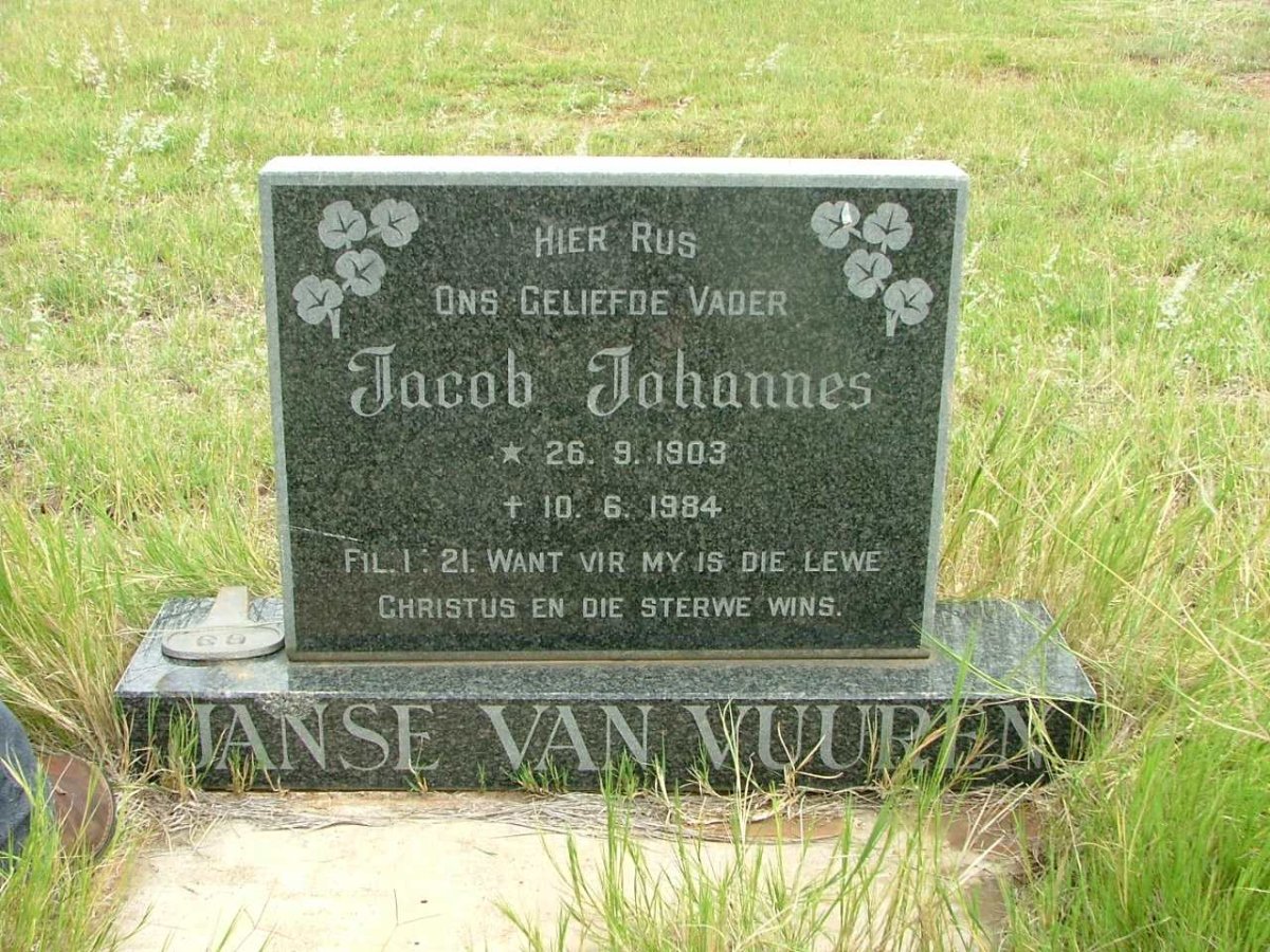 VUUREN Jacob Johannes, Janse van 1903-1984