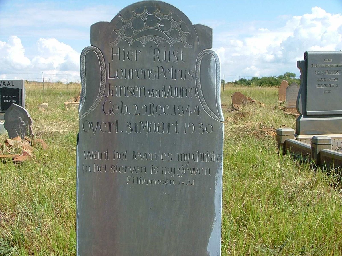 VUUREN Lourens Petrus, Jansen van 1844-1930