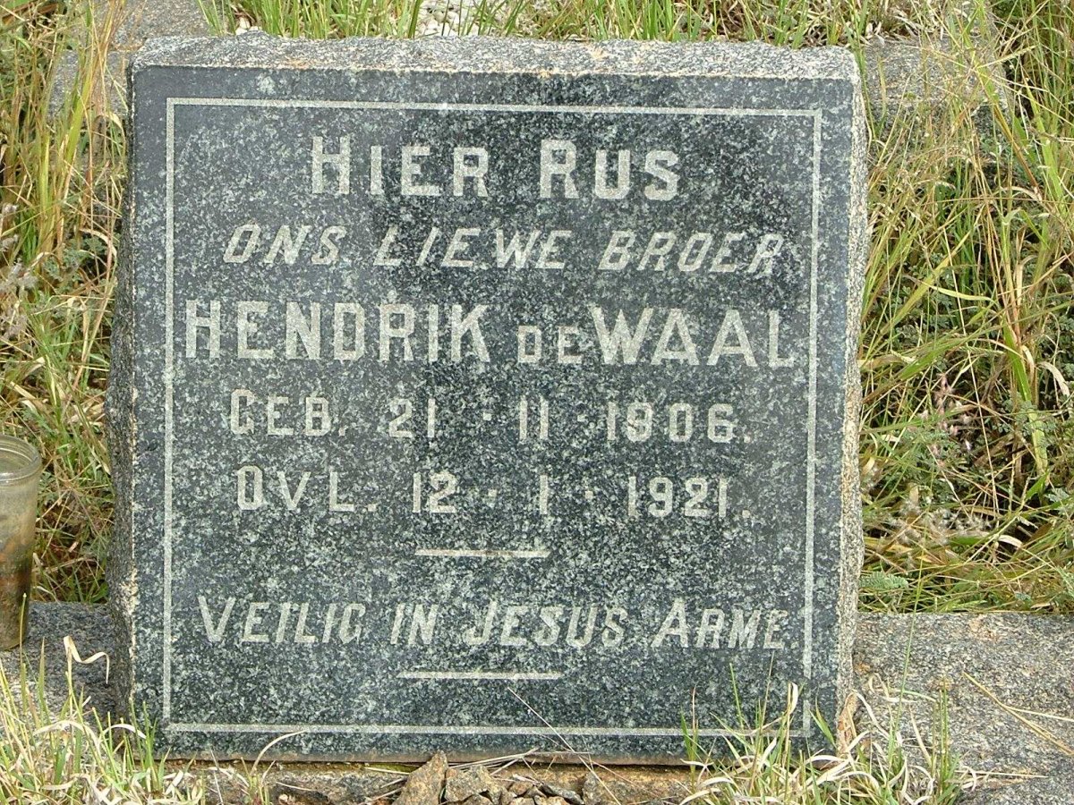 WAAL Hendrik, de 1906-1921